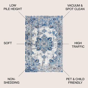 Ashley modern Persian Boho Vintage Medallion Area Rug